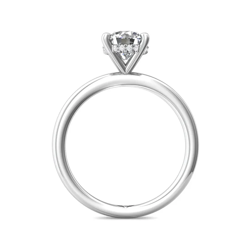 14K Hidden Halo Diamond Engagement Ring - Final Sale - Image 3