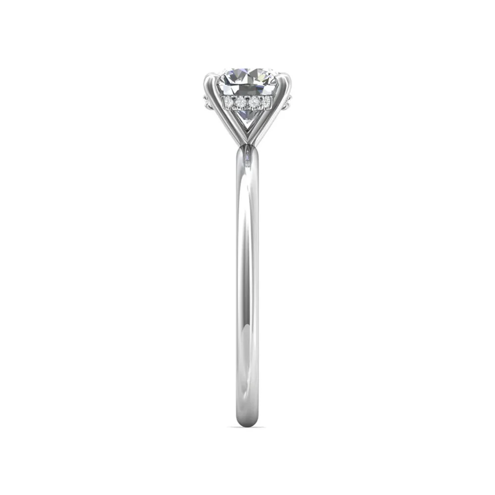 14K Hidden Halo Diamond Engagement Ring - Final Sale - Image 4