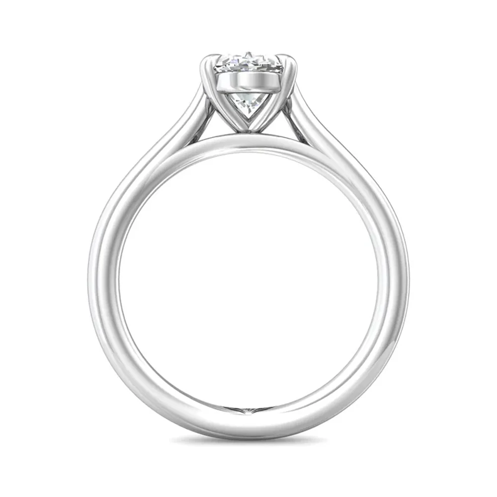 14K Oval Solitaire Engagement Ring DERS01XXSQ-9.7X7.2OV - Image 3