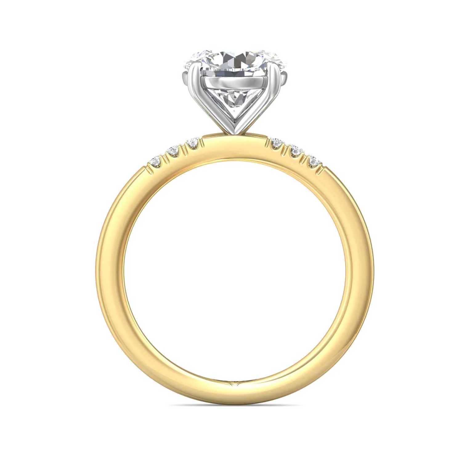 14K Two-Tone Diamond Engagement Ring DERS39SRDTTYQ-F-8.0RD - Image 3
