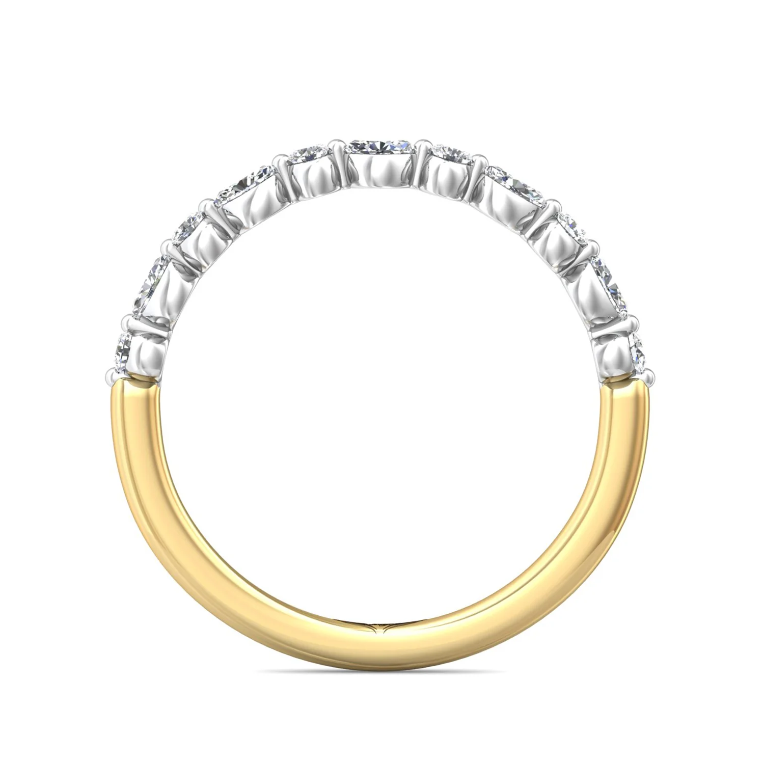 14K Two-Tone Diamond Wedding Band - Image 4