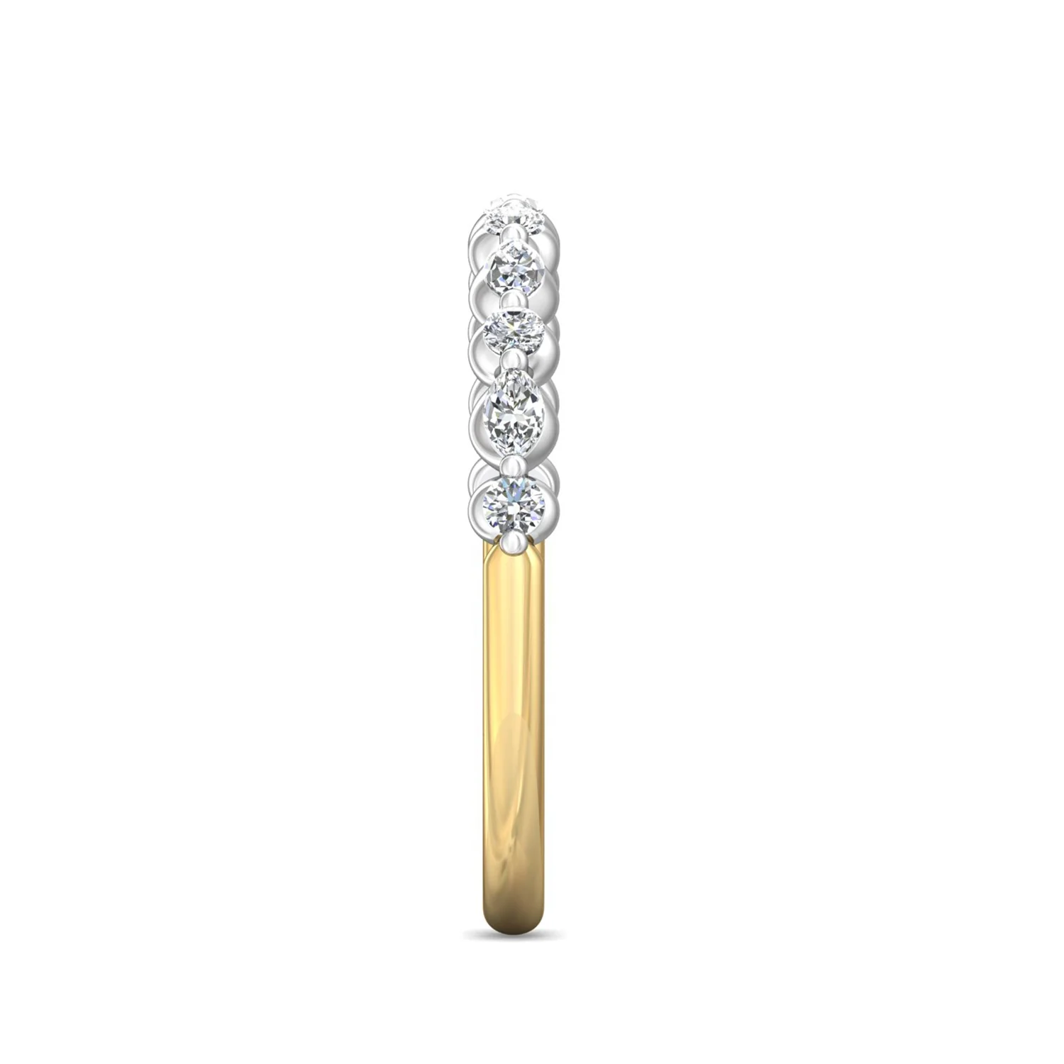 14K Two-Tone Diamond Wedding Band - Image 5
