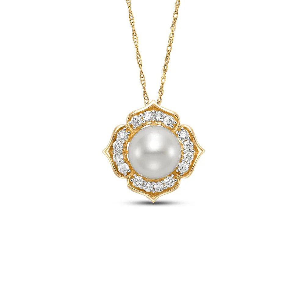 Mastoloni 14K White Freshwater Pearl and Diamond Pendant
