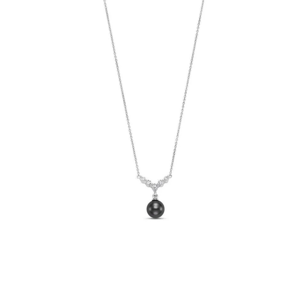 Mastoloni 14K Black Tahitian Pearl and Diamond Pendant - Image 2