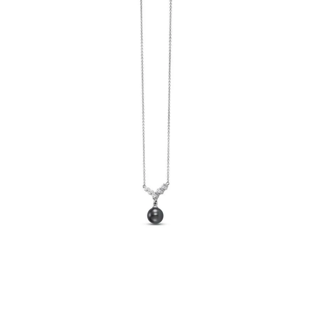 Mastoloni 14K Black Tahitian Pearl and Diamond Pendant - Image 3