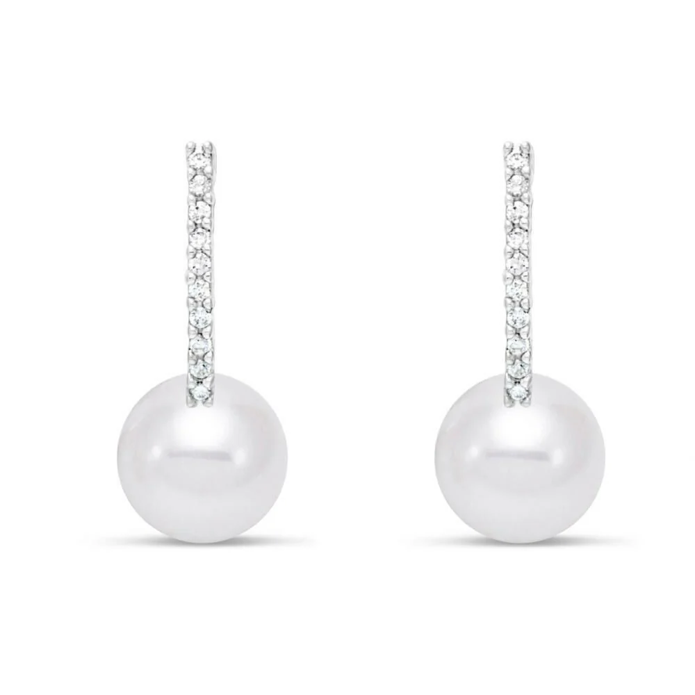 Mastoloni 14K Pearl and Diamond Earrings - Image 2
