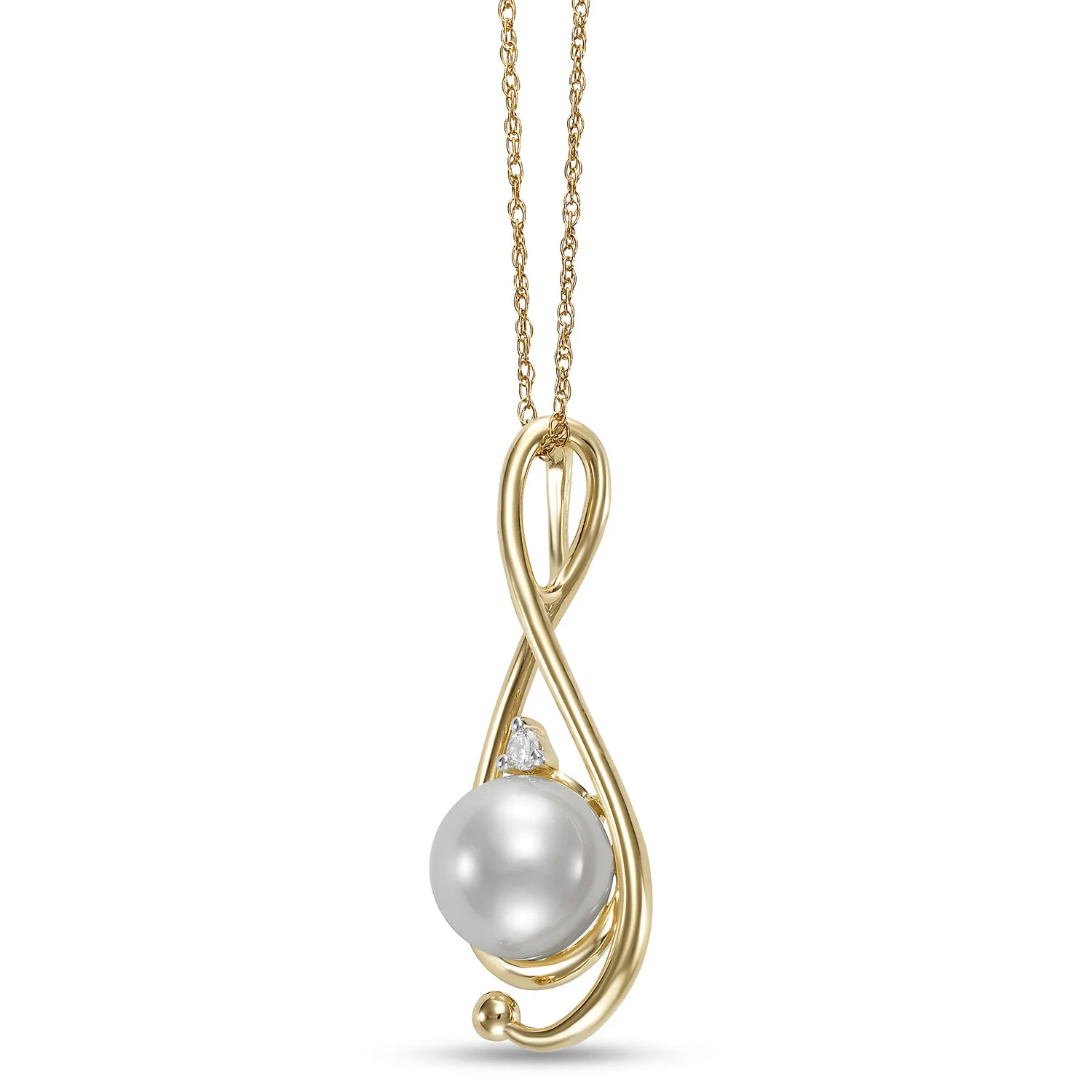 Mastoloni 14K Pearl and Diamond Pendant - Image 2