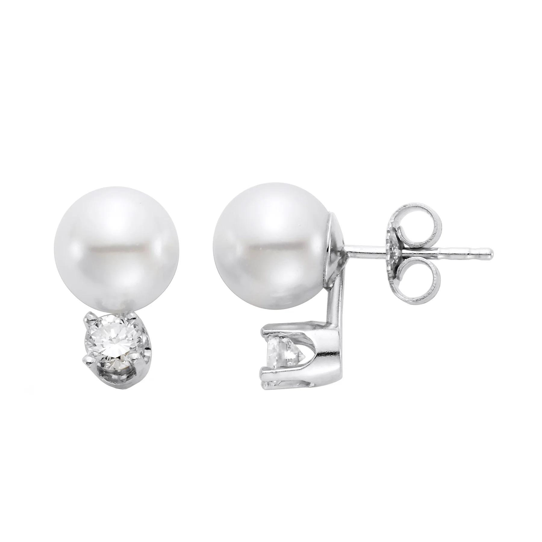 Mastoloni 18K Akoya Pearl and Diamond Earrings - Image 2
