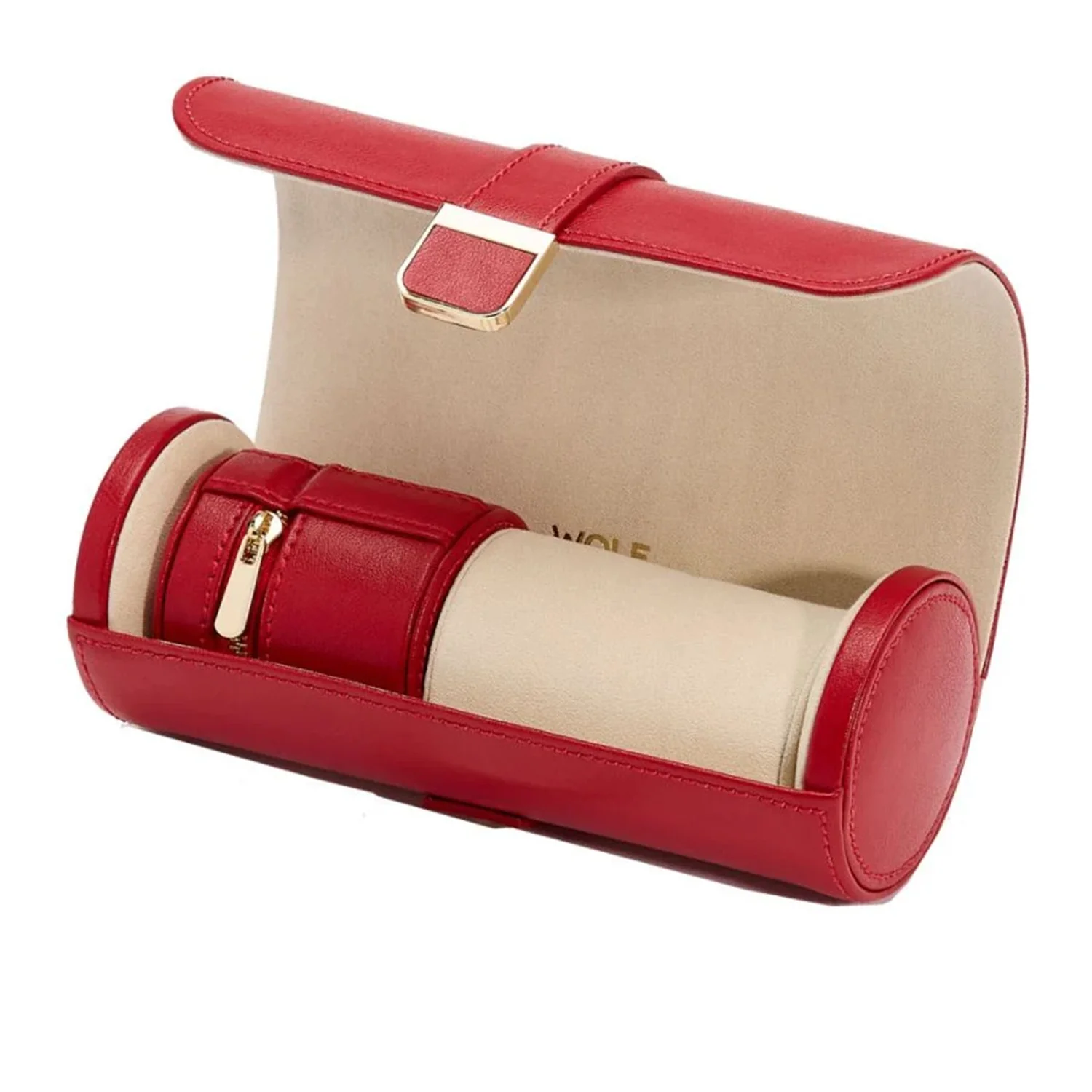 Palermo Red Double Watch Roll with Jewelry Pouch - Image 4