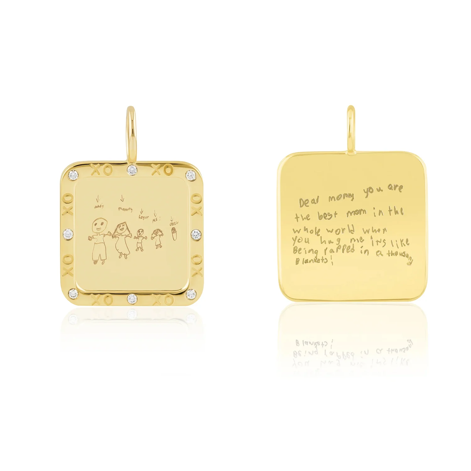Phillips House 14K Diamond Blank Square Pendant - Image 3