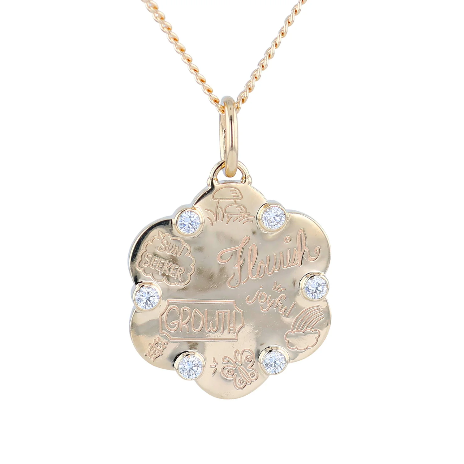 Phillips House 14K Diamond Flower Pendant - Image 3