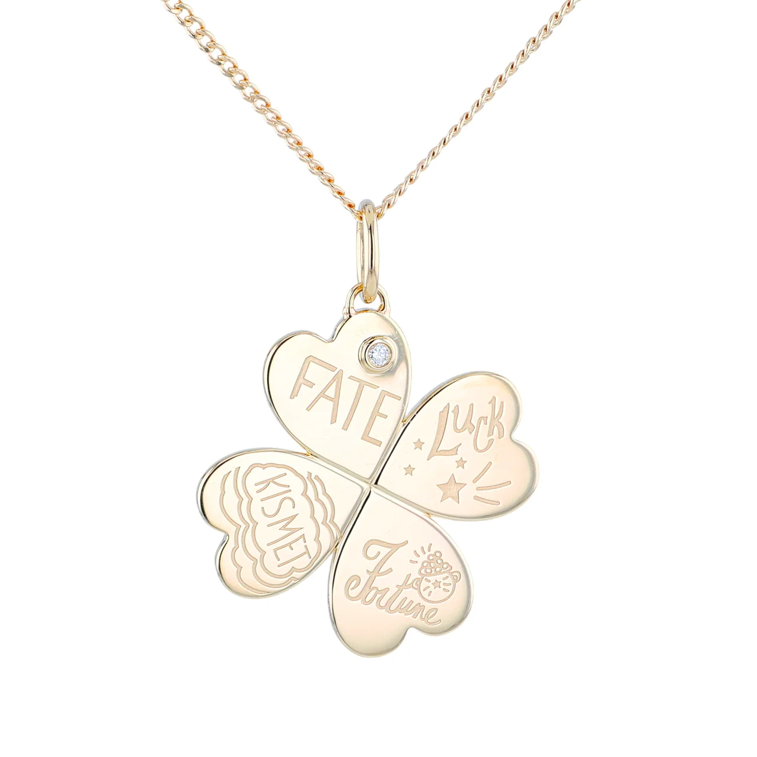 Phillips House 14K Diamond Kismet 4 Leaf Clover Pendant - Image 3