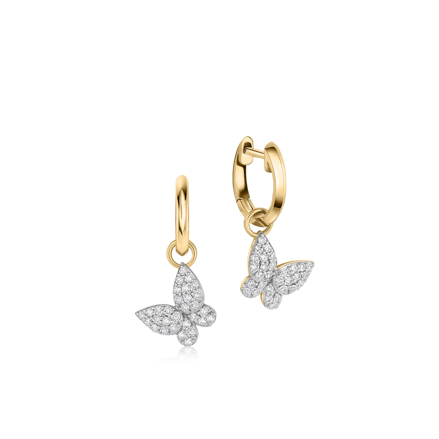 Phillips House 14K Diamond Mini Butterfly Huggie Earrings - Image 2