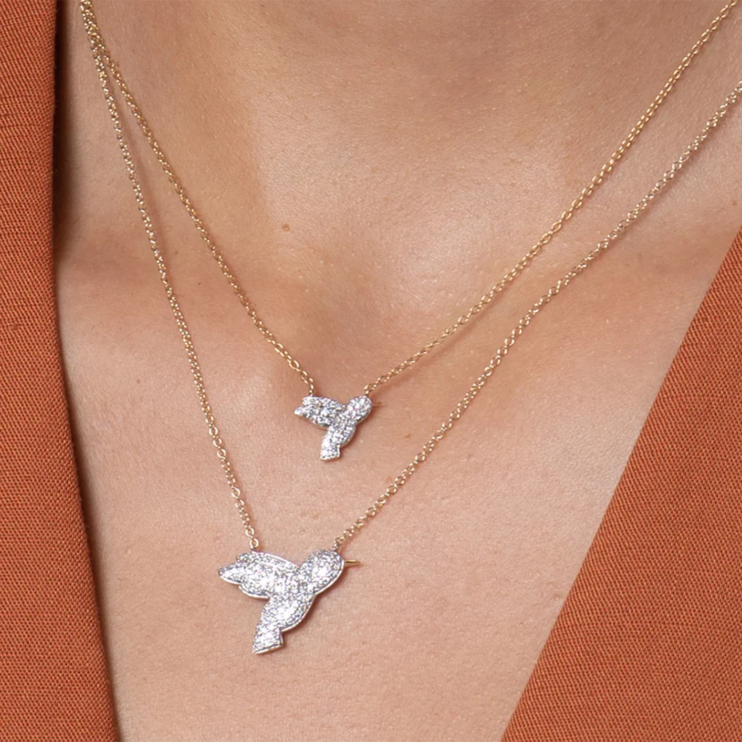 Phillips House 14K Diamond Medium Hummingbird Necklace - Image 2