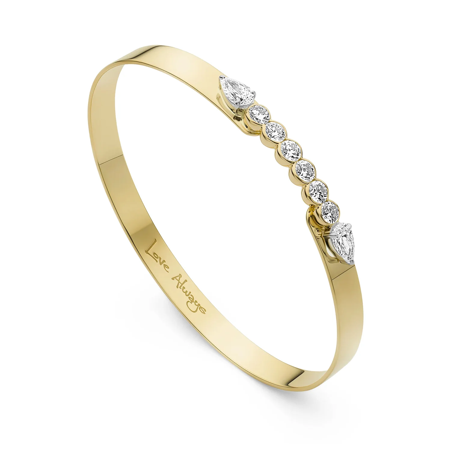 Phillips House Platinum & 18K Double Pear & Round Diamonds Love Always Bracelet - Image 2