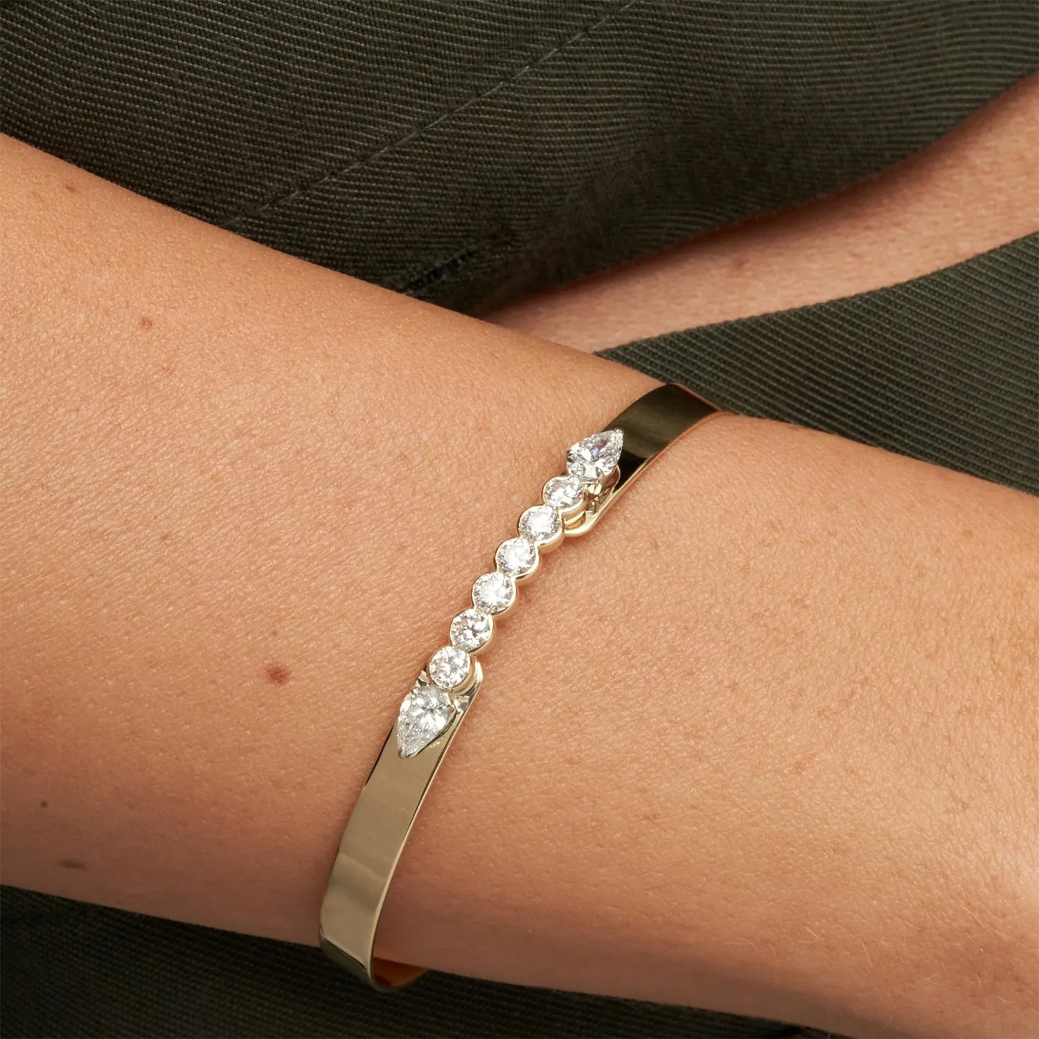 Phillips House Platinum & 18K Double Pear & Round Diamonds Love Always Bracelet - Image 3