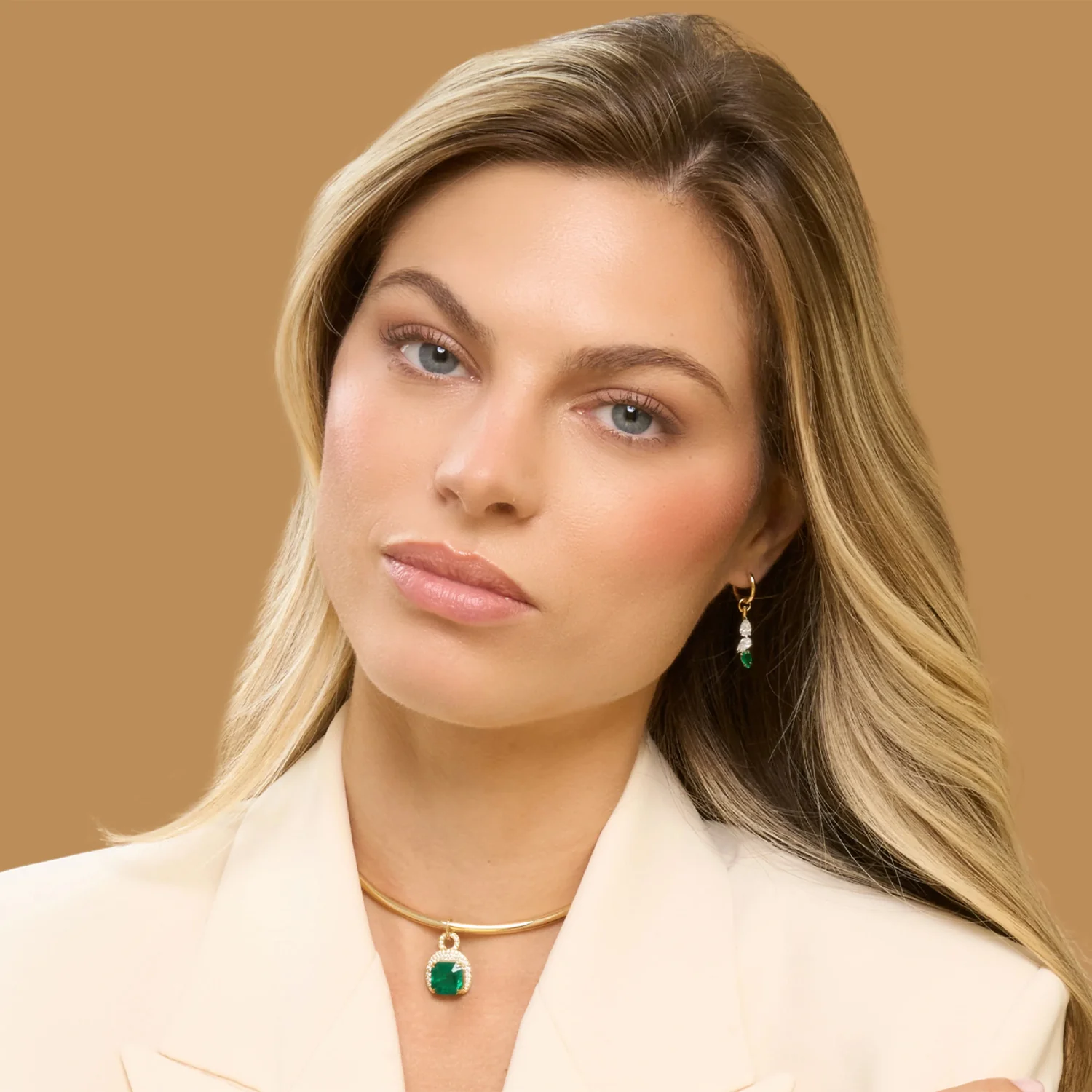Phillips House Platinum & 18K Emerald & Diamond Triple Drop Earrings - Image 4