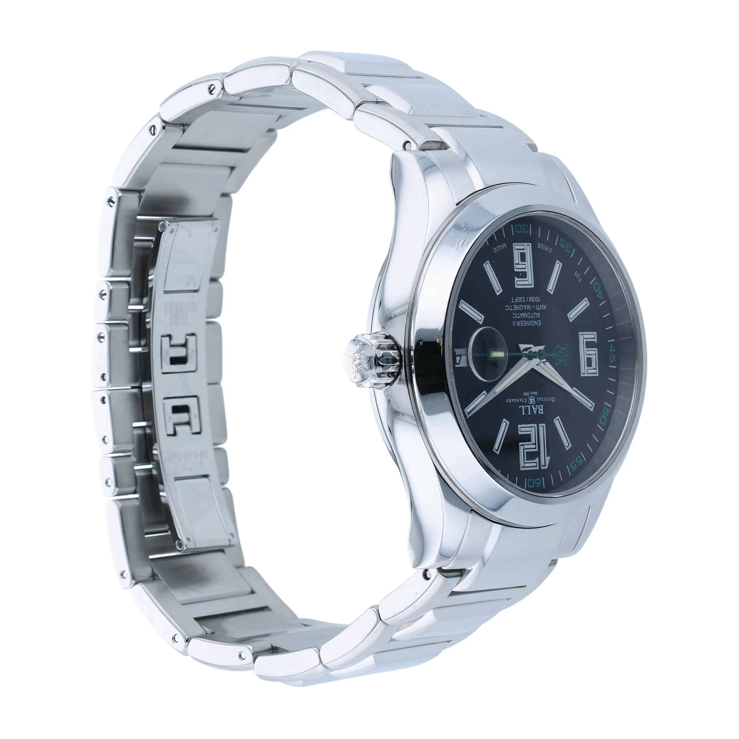 Pre-Owned Ball Engineer II Stainless Steel Black Dial Bracelet Watch NM1020C-S4-BK - Image 2