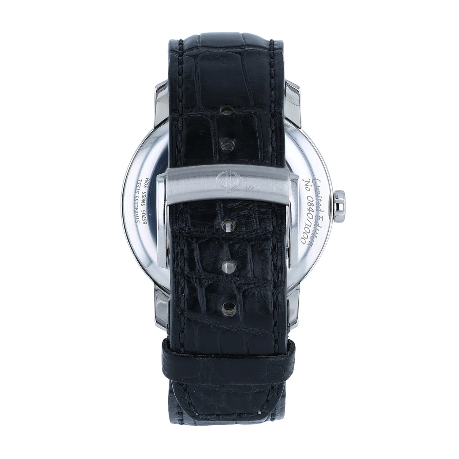 Pre-Owned Baume & Mercier 42mm Classima Annual Calendar Big Date Silver Roman dial Black Leather Strap Automatic - Image 2