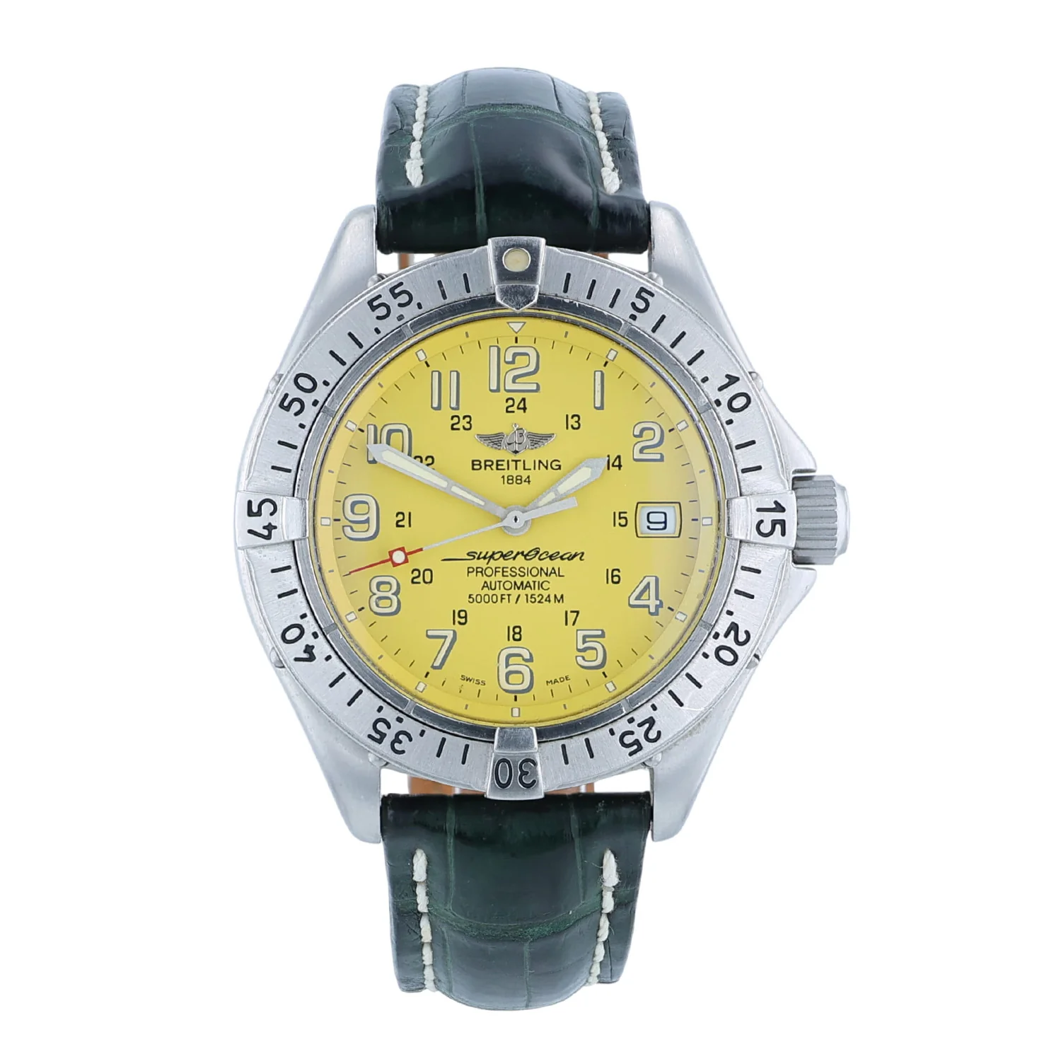 Pre-Owned Breitling 41mm Stanless Steel Superocean Professional Yellow Dial Strap