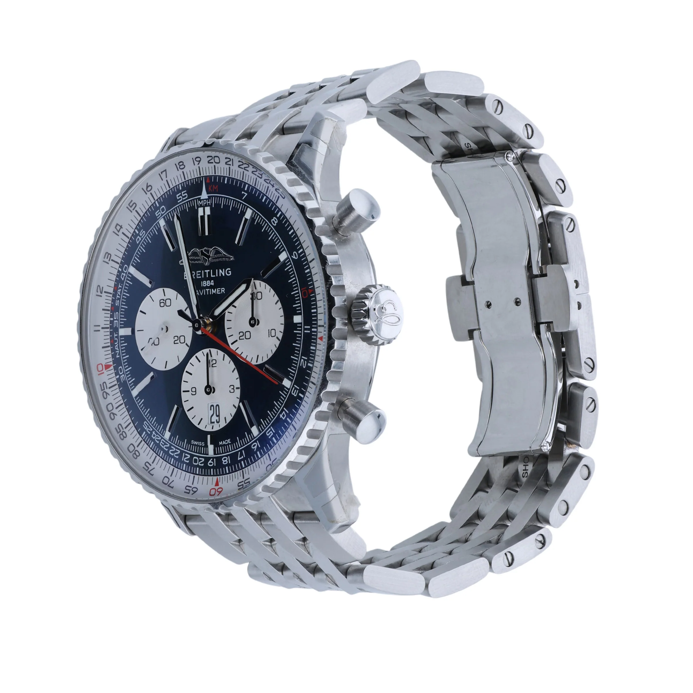 Pre-Owned Breitling Navitimer B01 Chronograph Blue Dial and White Subdial Bracelet AB0137 5 Years Warranty - Image 2
