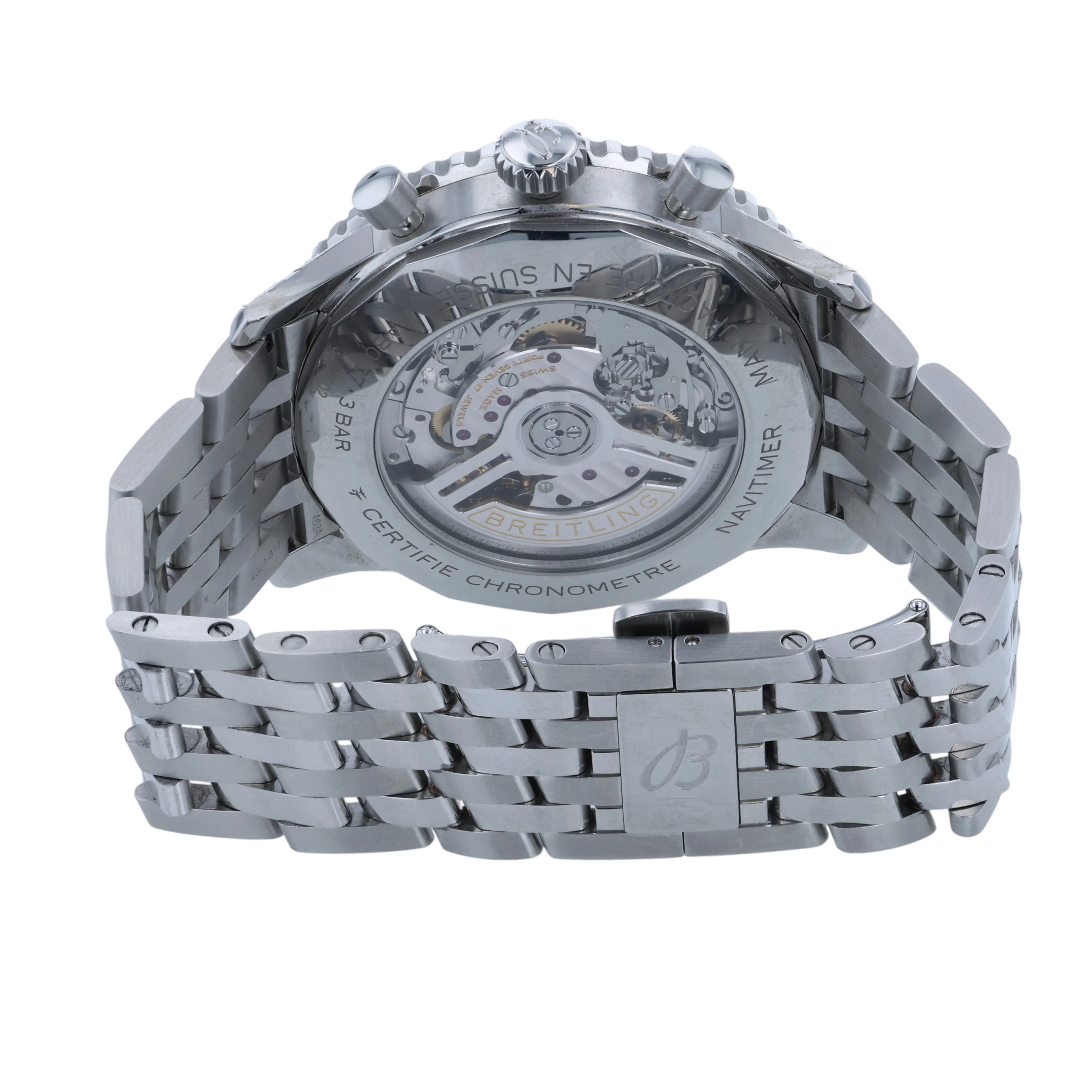 Pre-Owned Breitling Navitimer B01 Chronograph Blue Dial and White Subdial Bracelet AB0137 5 Years Warranty - Image 3