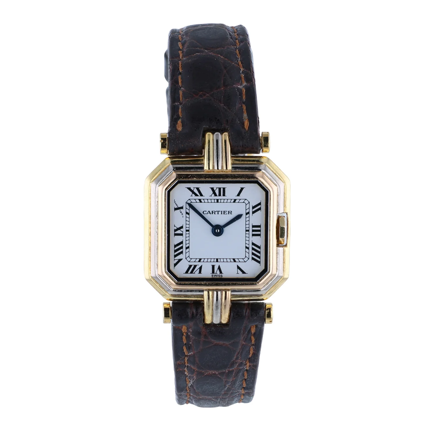 Pre-Owned Cartier 23mm 18KWYR Cartier Ceinture Trinity Belt - Small Quartz Leather Strap