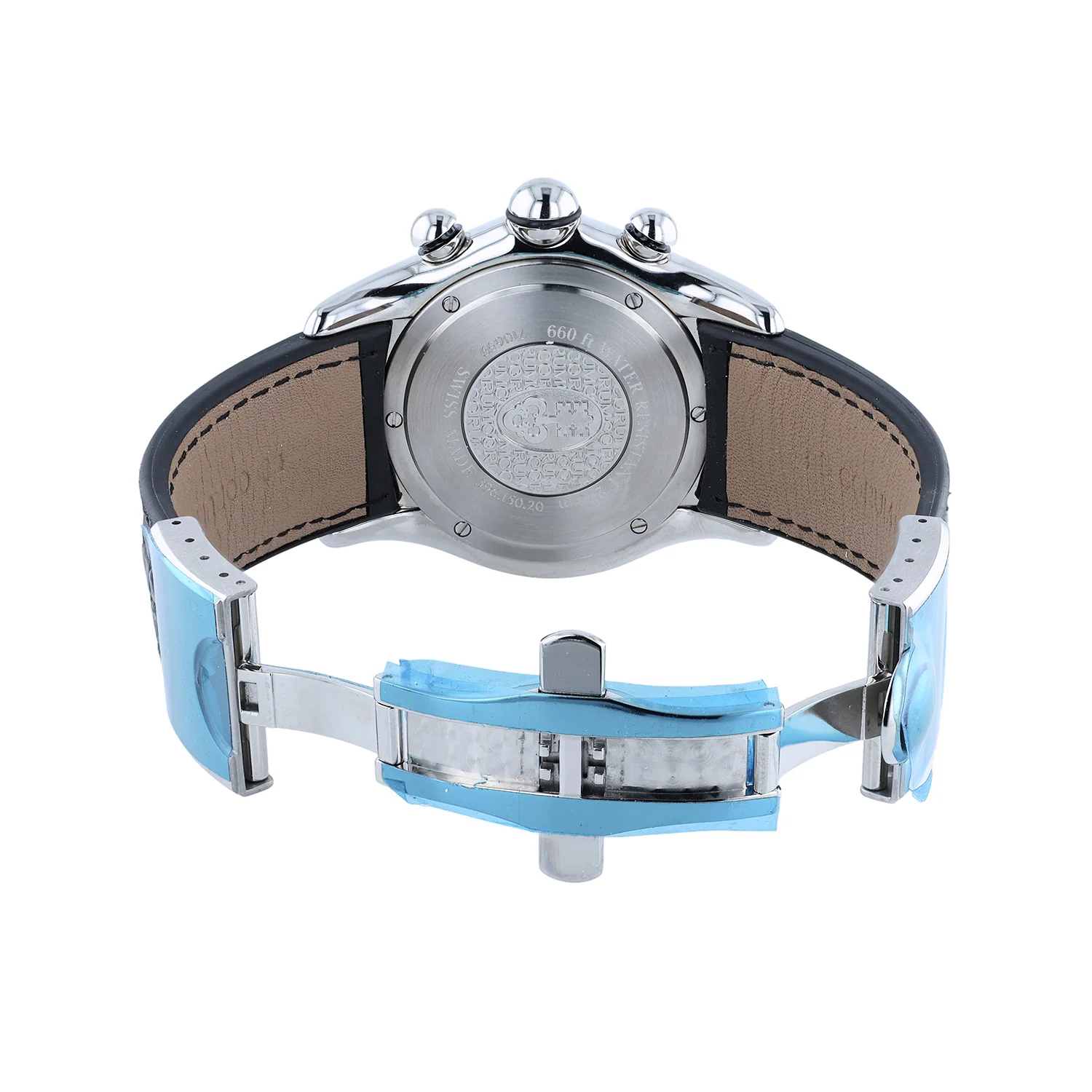 Pre-Owned Corum 45mm Bubble Chrono Black Arabic dial Black Leather Strap Quartz - Image 4