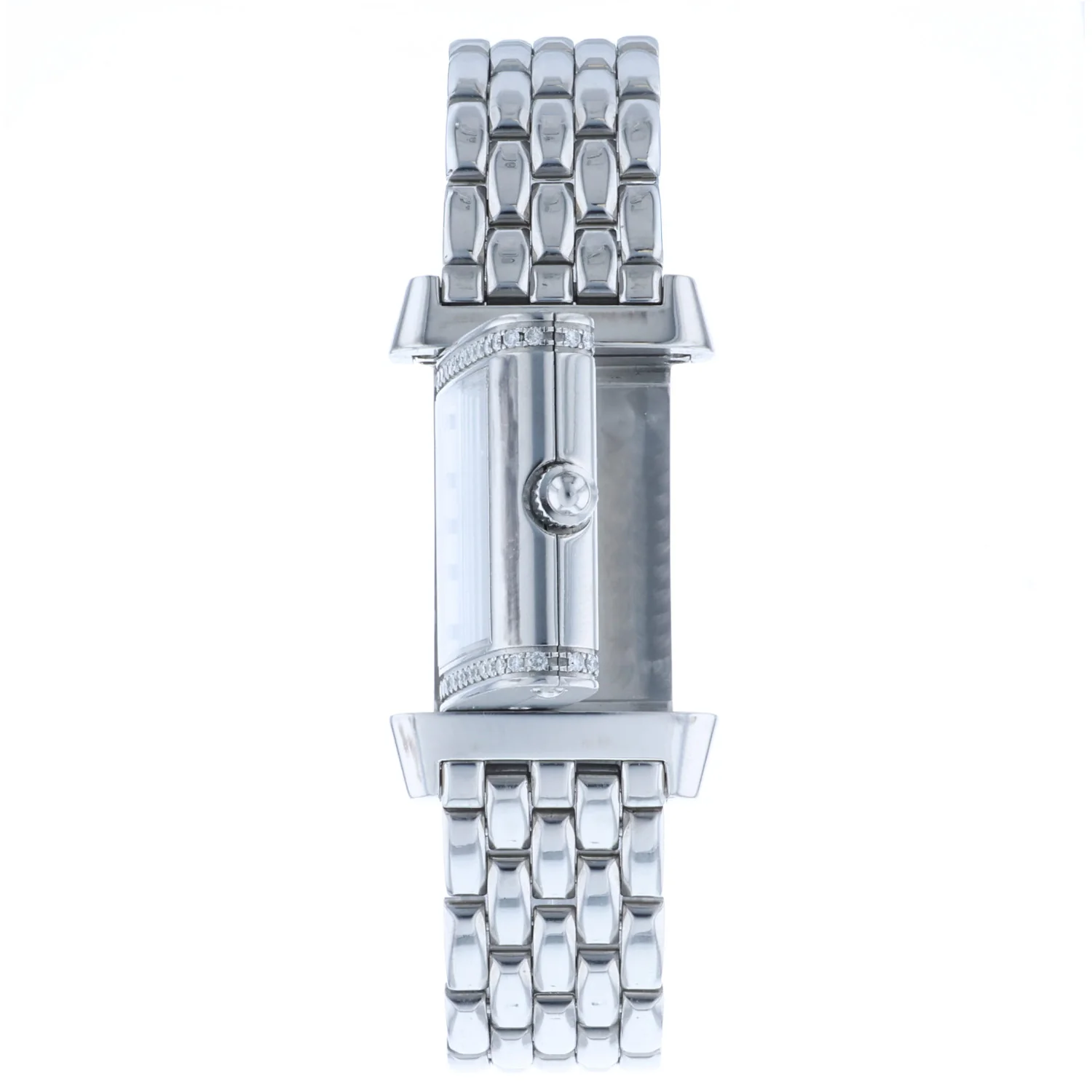 Pre-Owned JAEGER-LECOULTRE 38mm Stainless Steel Reverso MOP Diamond Dial Diamond Bezel Bracelet Quartz - Image 2