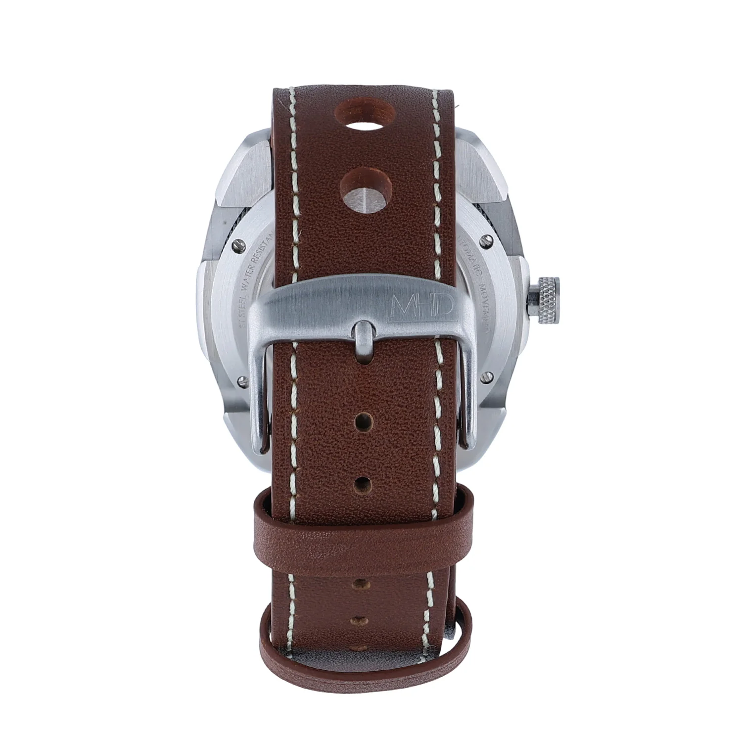 Pre-Owned MHD 40mm Stainless Steel Streamliner Black Dial brown Strap - Image 2