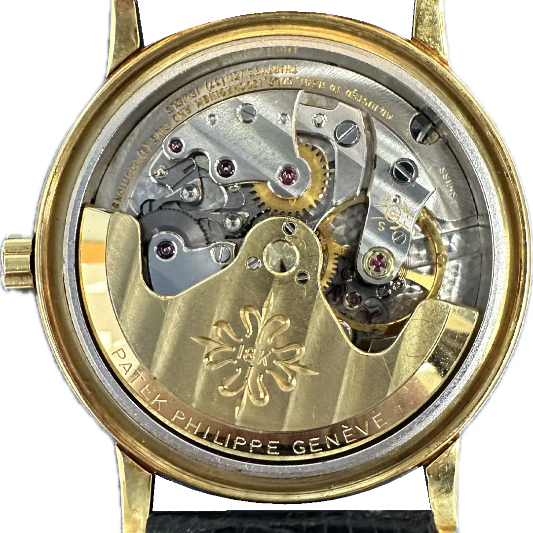 Pre-owned Patek Philippe Calatrava 34mm Yellow Gold on Black Leather Strap Automatic - Image 7