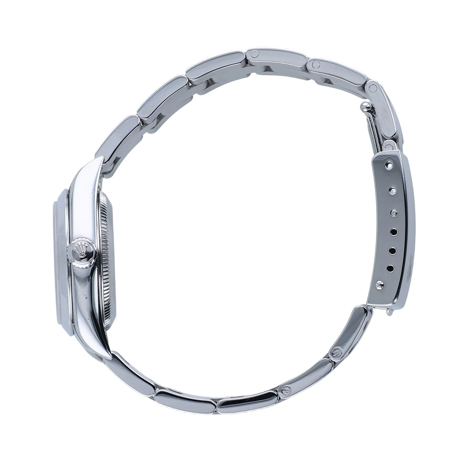 Pre-Owned Rolex 24mm Stainless Steel Oyster Perpetual White Roman Dial Oyster Bracelet Model 76080 - Image 3