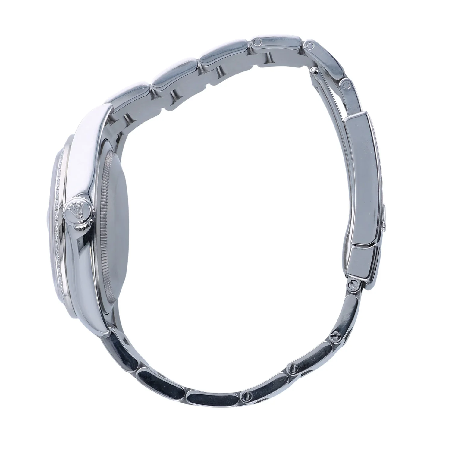 Pre-Owned Rolex 36mm SS/WG Datejust Silver Diamond Dial and Bezel Oyster Bracelet Model 116244 - Image 3