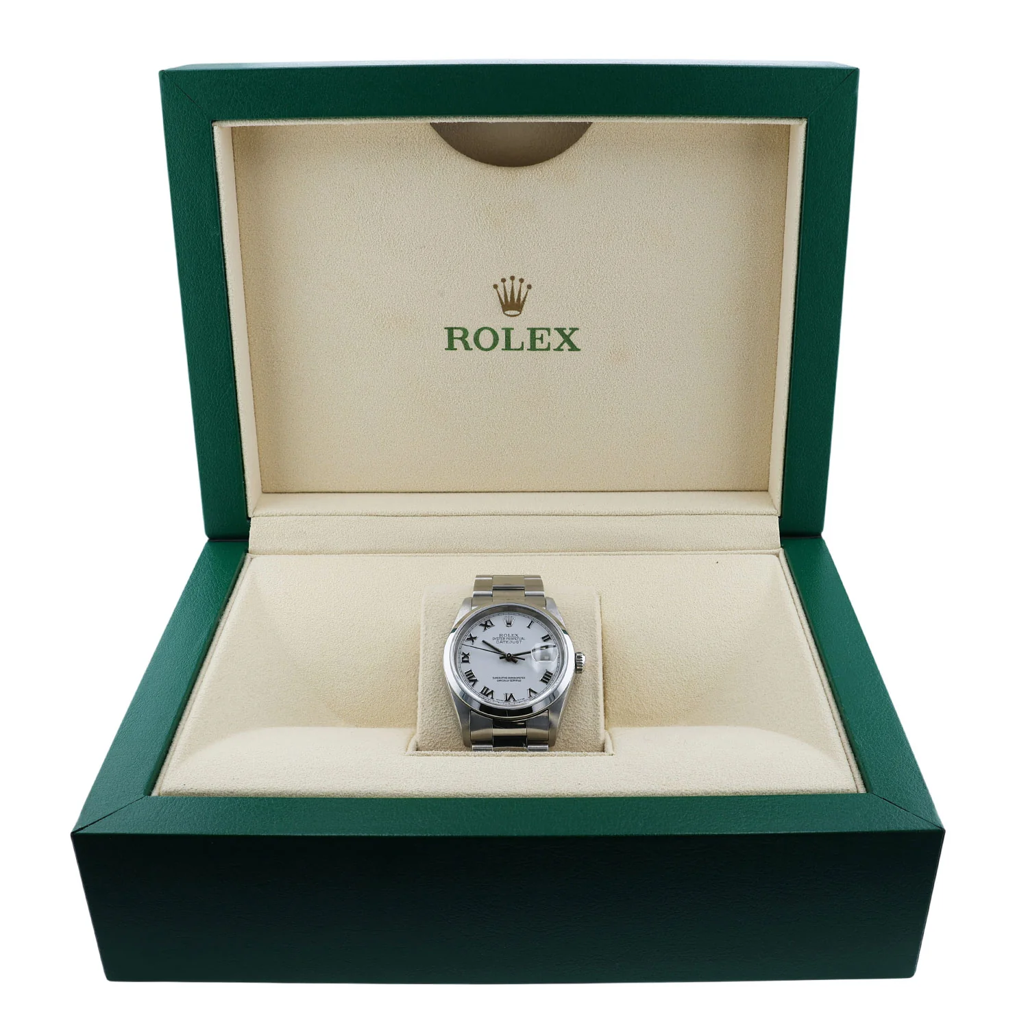 Pre-Owned Rolex 36mm Stainless Steel Datejust White Roman dial Oyster Bracelet Model 16200 - Image 4