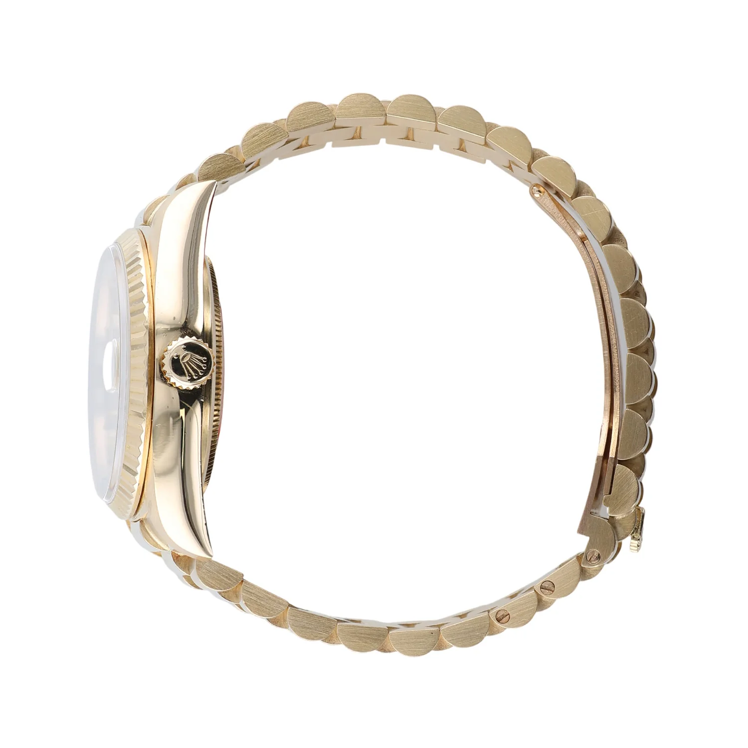 Pre-Owned Rolex 36mm Yellow Gold Day Date Champagne dial President Bracelet Model 18038 - Image 3