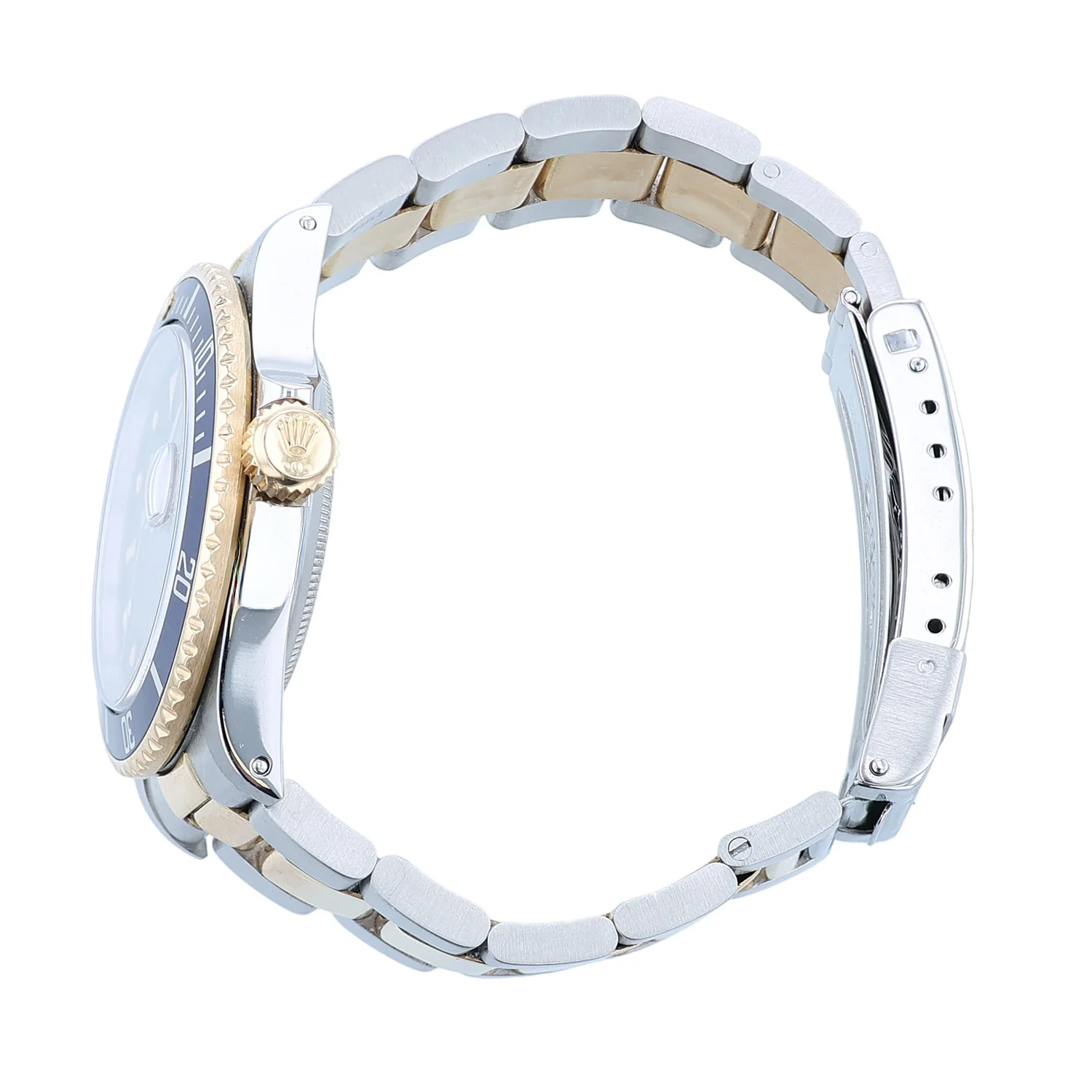 Pre-Owned Rolex 40mm Submariner Stainless Steel Yellow Gold Sunburst Blue dial Oyster Bracelet Model 16803 - Image 3