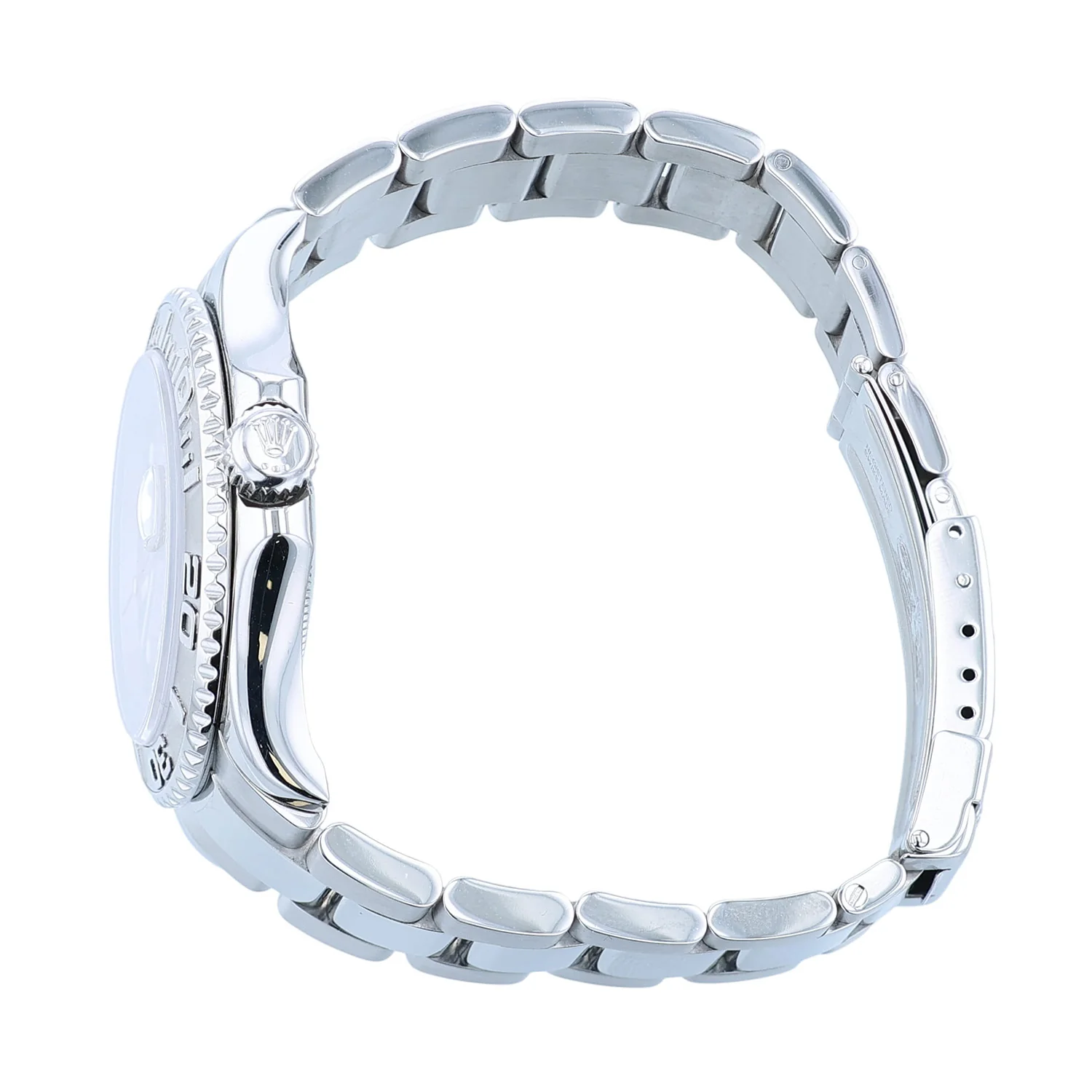 Pre-Owned Rolex 40mm Yachtmaster Stainless Steel Platinum Silver Sunburst dial Oyster Bracelet Model 16622 - Image 3