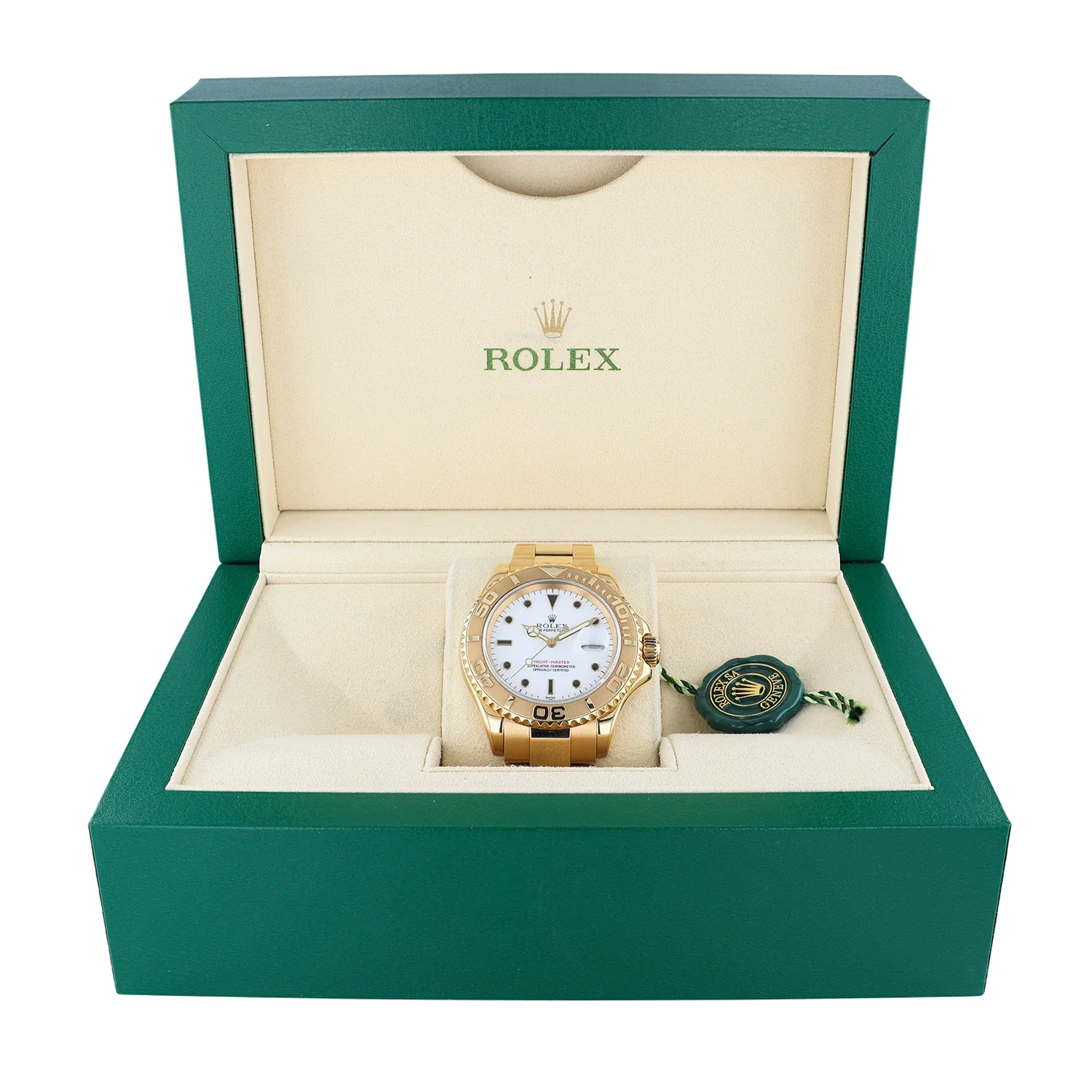 Pre-Owned Rolex 40mm Yellow Gold Yachtmaster White Dial Model 16628 - Image 4