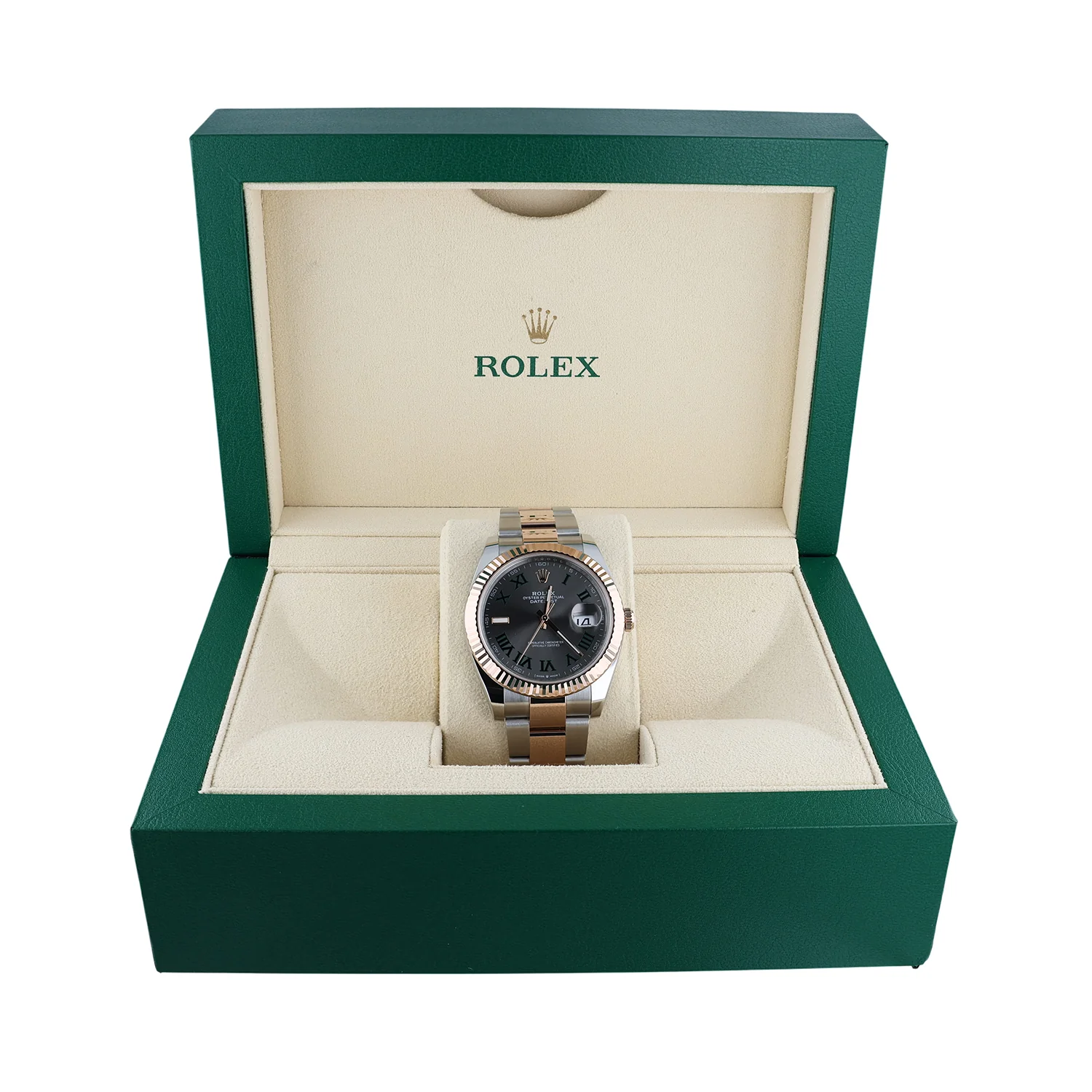 Pre-Owned Rolex 41mmStainless Steel and Everose Datejust Wimbledom dial Oyster Bracelet Model 126331 - Image 4