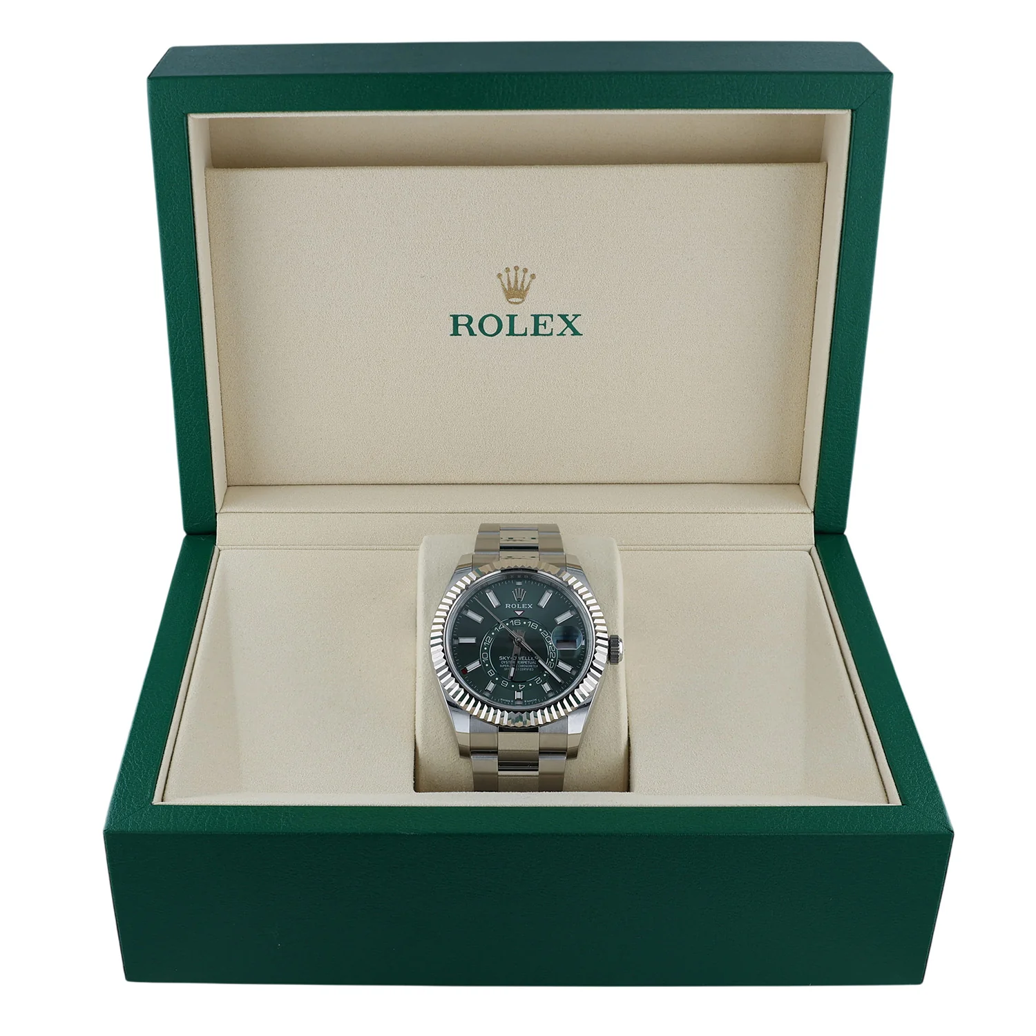 Pre-Owned Rolex Skydweller 42mm Stainless Steel White Gold Green dial Oyster Bracelet M: 336934  Year:2025 - Image 4