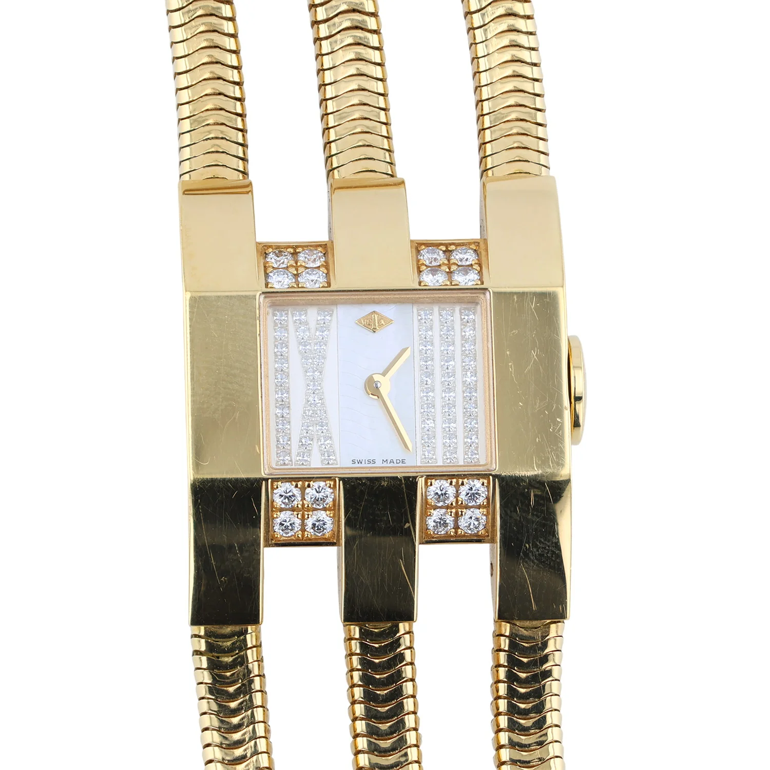 Pre-Owned Van Cleef & Arpels 18 Yellow Gold Diamond Bezel and Dial Cadenas Quartz