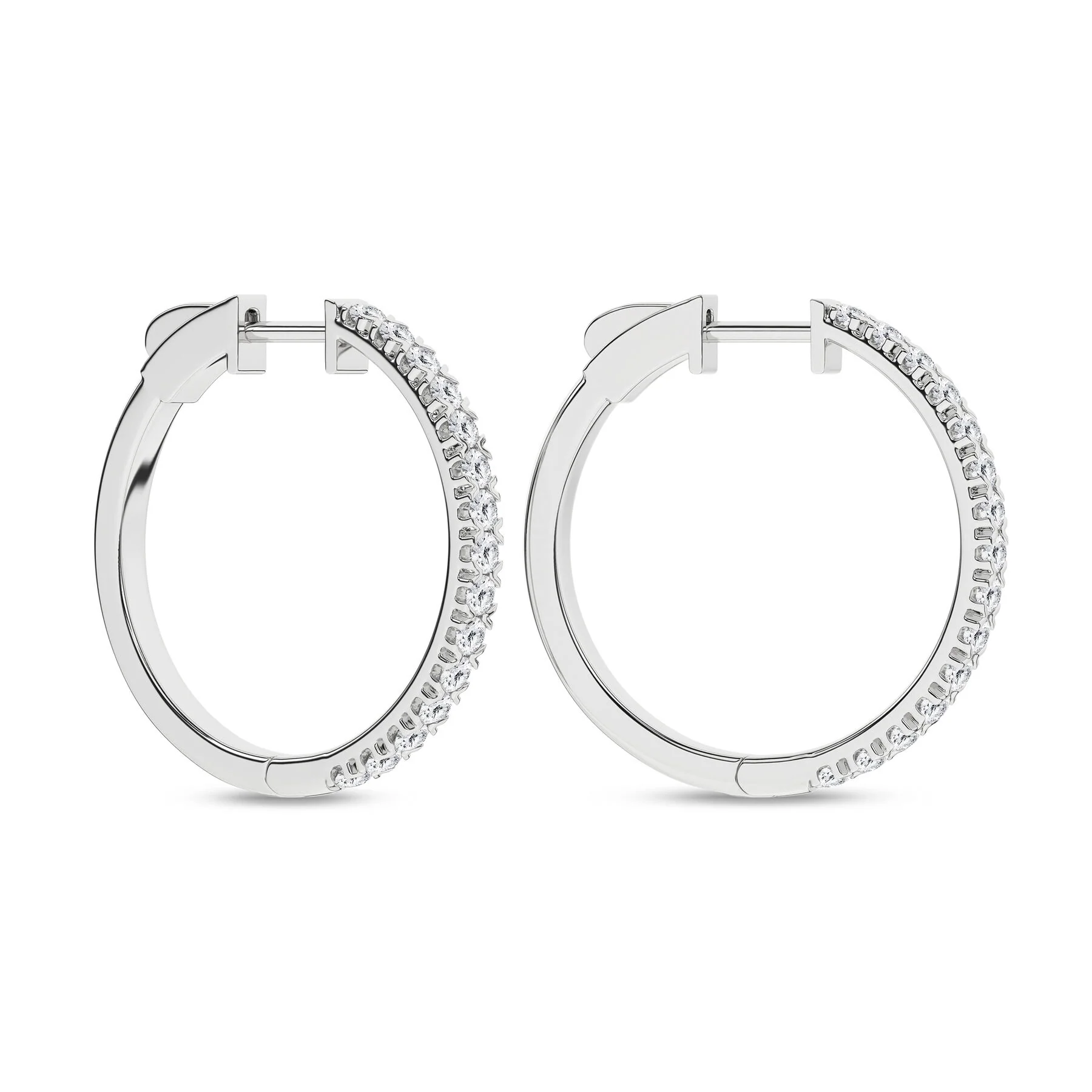 Rêvelation 14K 1.00 CTW Lab Grown Diamond Hoop Earrings - Image 4