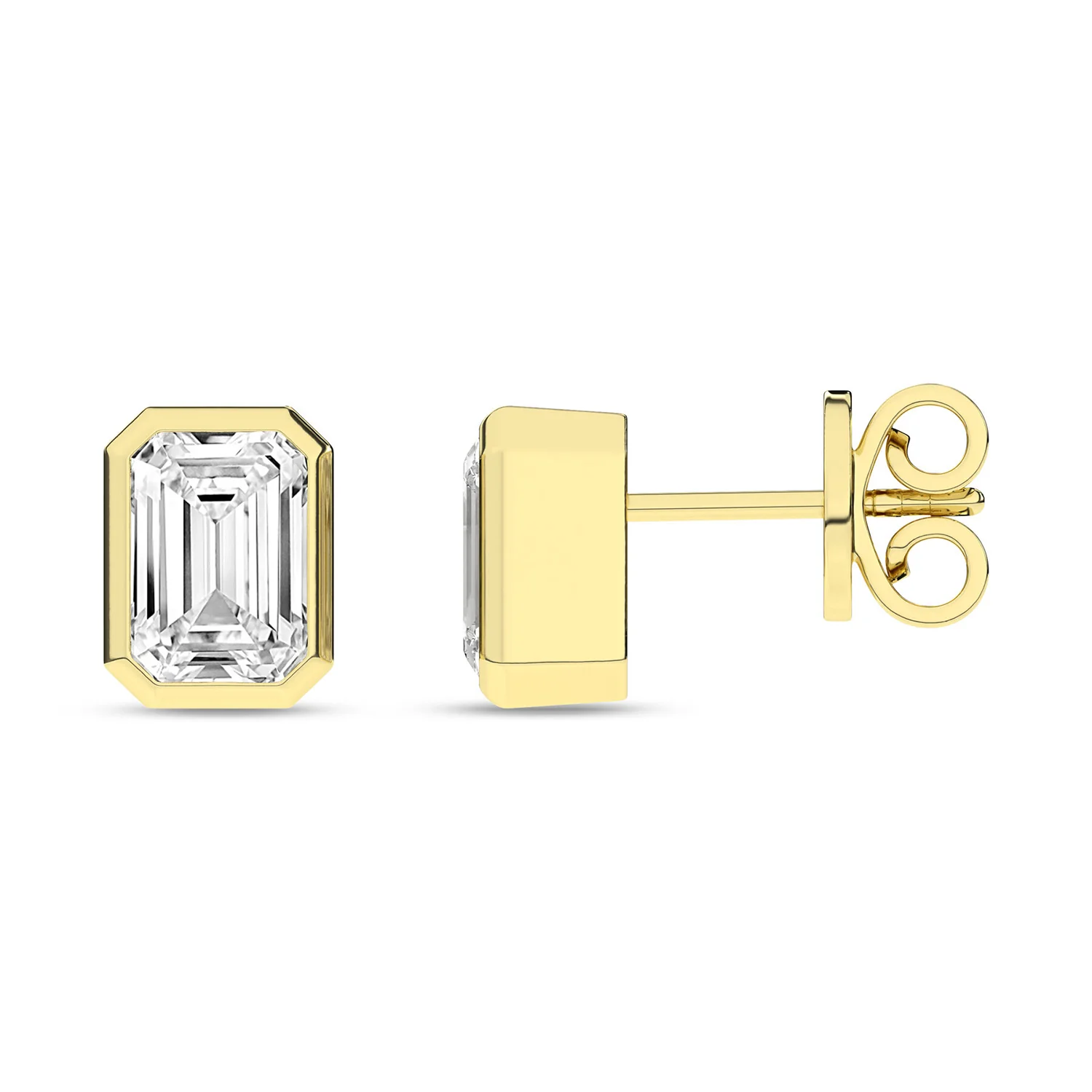 Revelation 14K Lab Grown Diamond Bezel-set Stud Earrings - Image 2