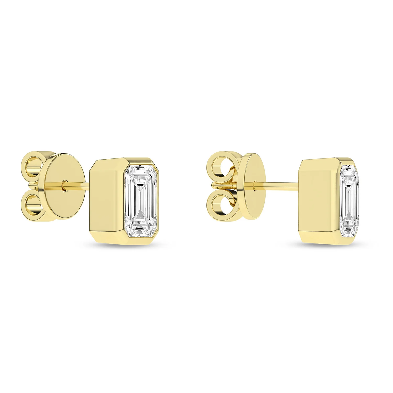 Revelation 14K Lab Grown Diamond Bezel-set Stud Earrings - Image 3