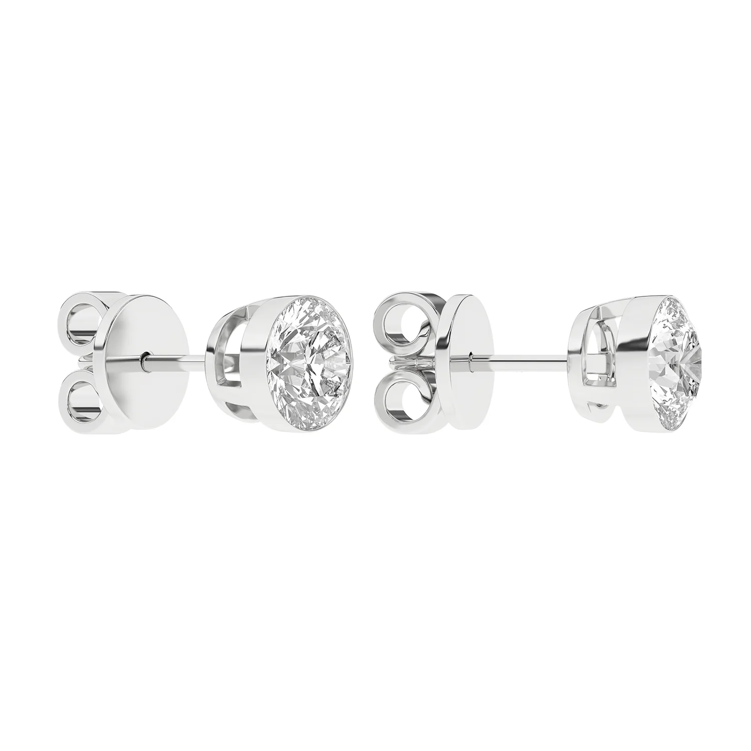 Revelation 14K Lab Grown Diamond Bezel Stud Earrings - Image 3