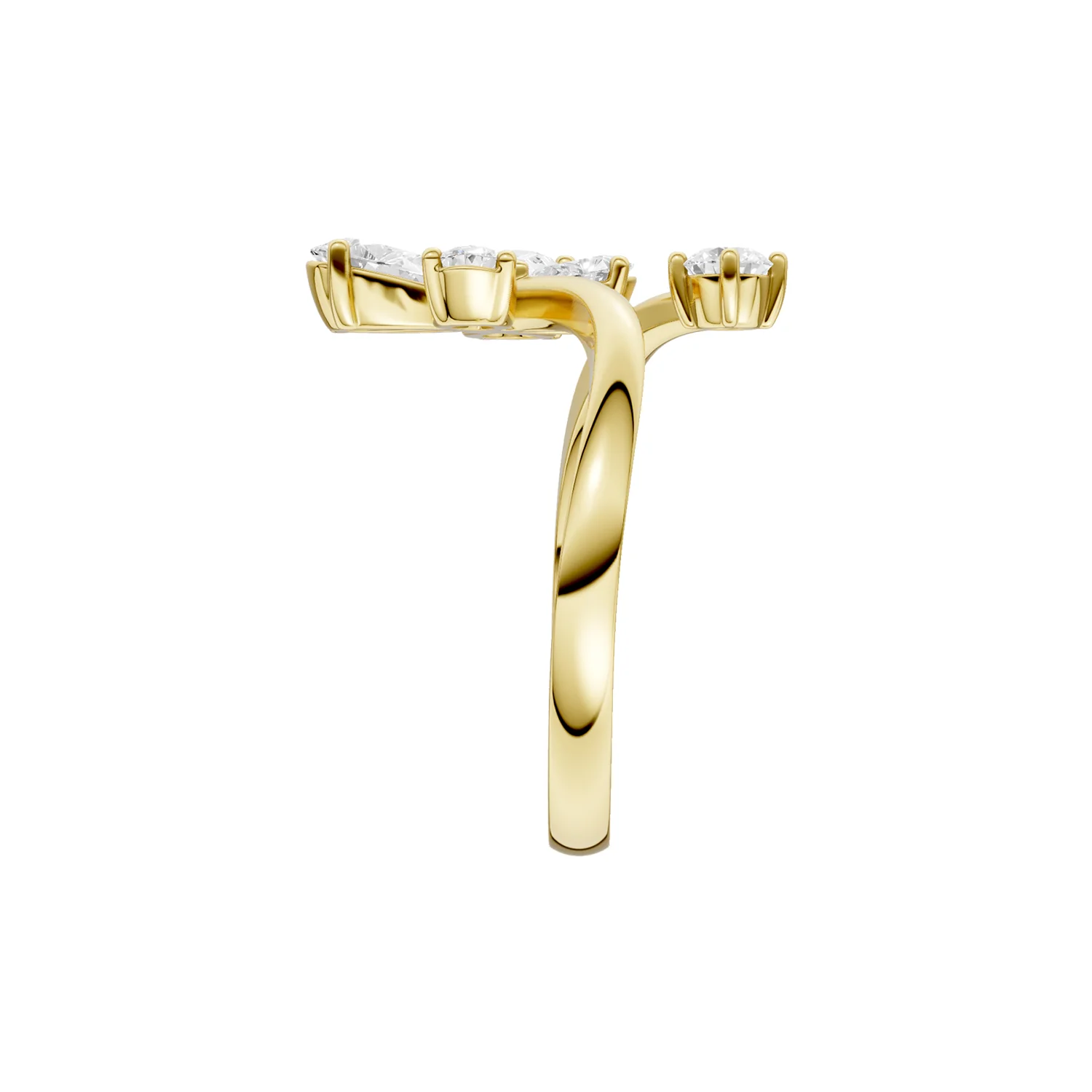 Revelation 14K Lab Grown Diamond Butterfly Bypass Ring - Image 3