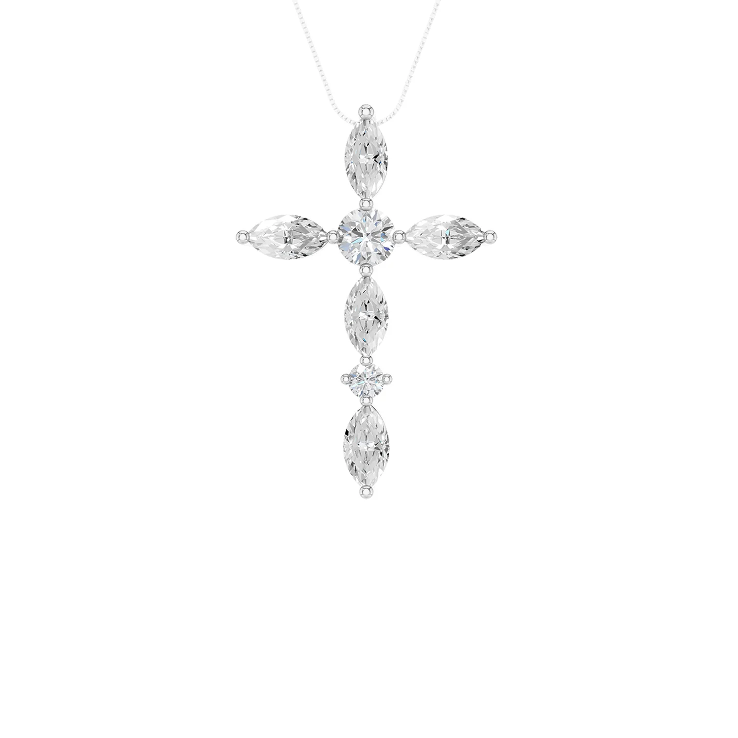Revelation 14K Lab Grown Diamond Cross Pendant with Chain