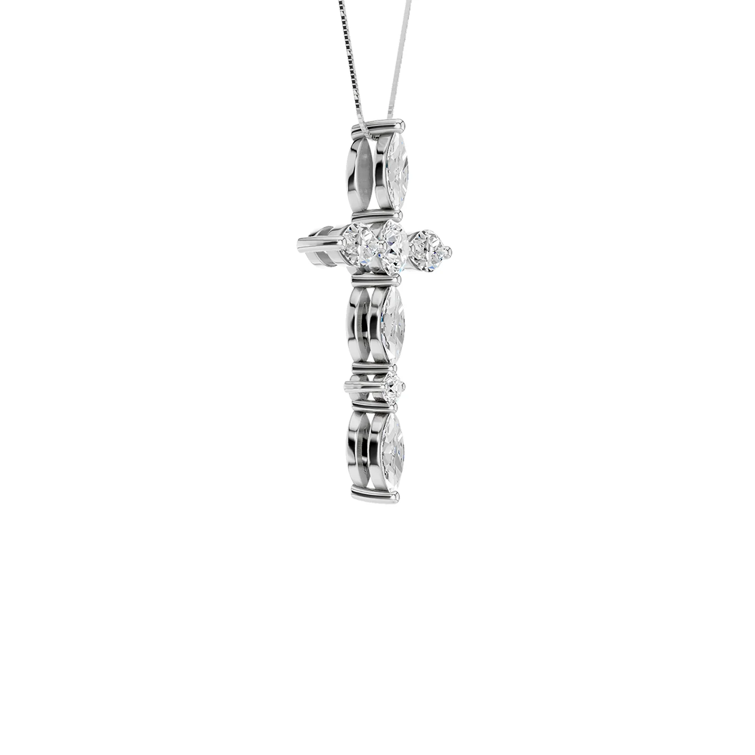 Revelation 14K Lab Grown Diamond Cross Pendant with Chain - Image 2