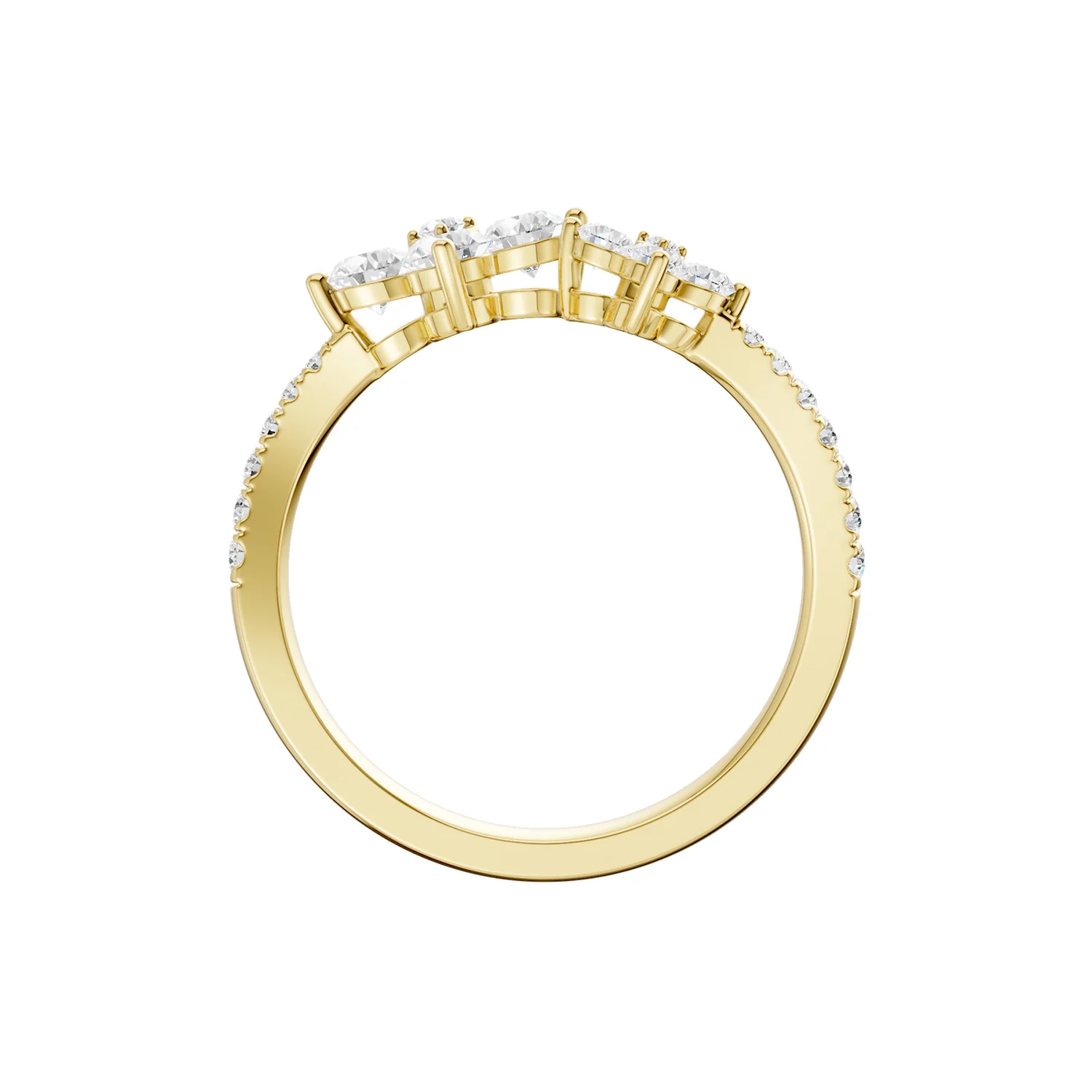 Revelation 14K Lab Grown Diamond Flower Petals Cuff Ring - Image 4