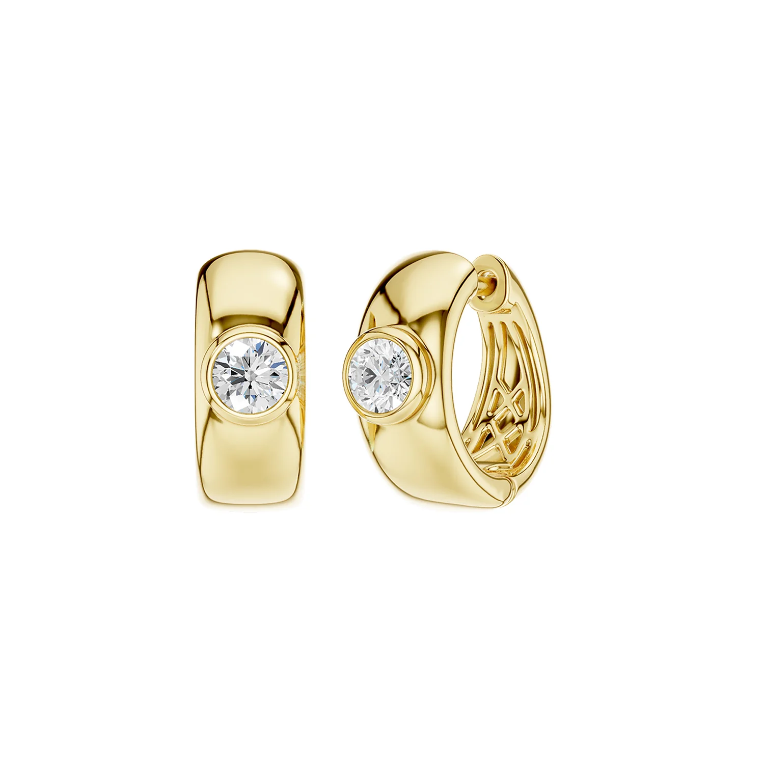 Revelation 14K Lab Grown Diamond Huggie Earrings - 0.50ctw - Image 2